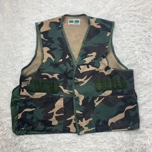 Vintage Game Winner Vest Size L Camo  Camouflage Pockets Duck Bird Hunting